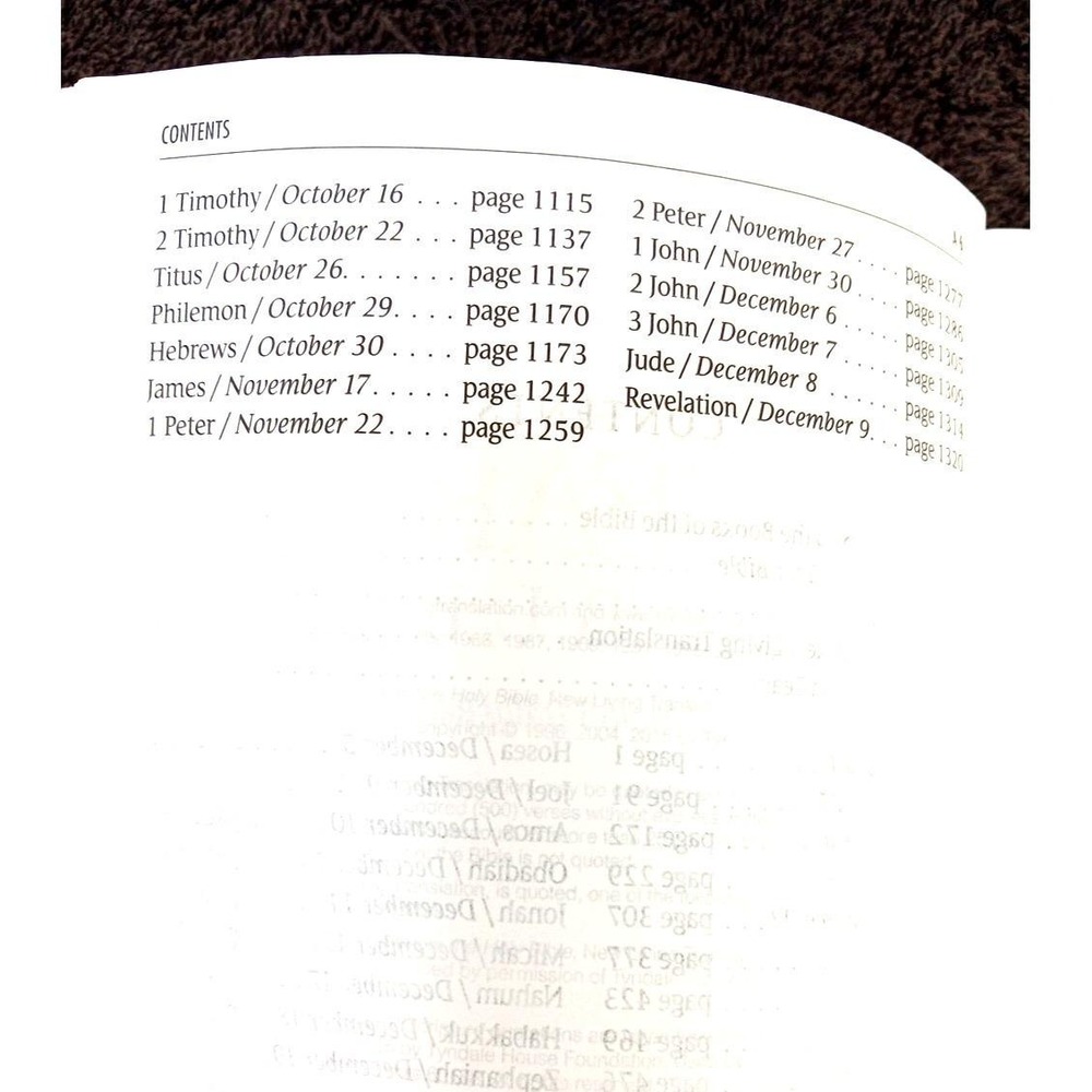 The One Year Study Bible NLT 2004 Paperback – Tyndale House – Daily Reading Plan - Picture 7 of 12